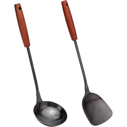 Kit D'outils Wok Spatule Et Louche 14,2-15 ""En Acier Inoxydable 304 on Productcaster.