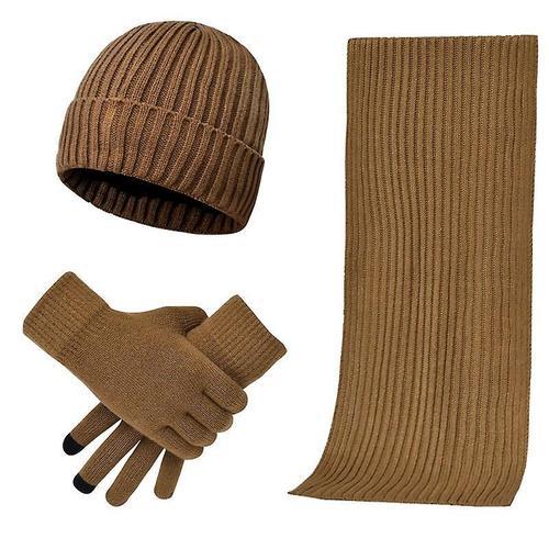 Ensemble De Gants Écharpe Tricotés En Laine Épaisse 3 Pièces, Chaud... on Productcaster.