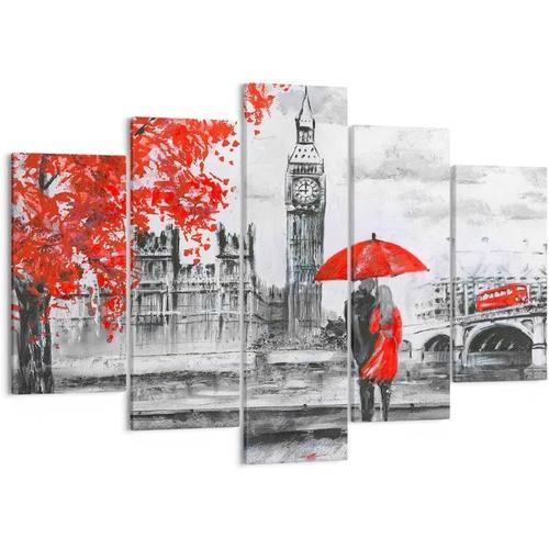 Tableau mural sur toile City London Couple amoureux Big Ben Impress... on Productcaster.