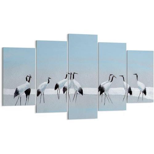 Impression sur toile murale avec oiseaux, grues, nature, culture ja... on Productcaster.