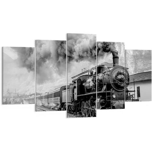 Impression sur toile murale - Locomotive, train de passagers, chemi... on Productcaster.