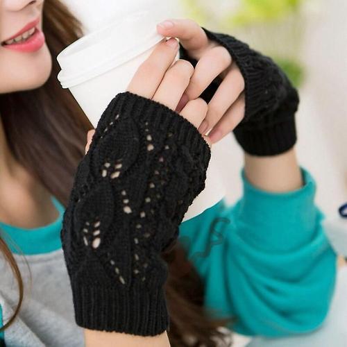 Gants Tricotés Sans Doigts Chauds D'hiver Pour Femmes, En Acrylique... on Productcaster.