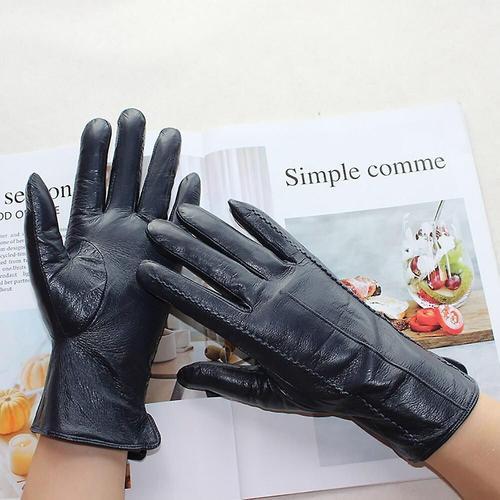 Gants En Cuir Pour Femmes, Couleur Courte En Peau De Mouton Rayée, ... on Productcaster.