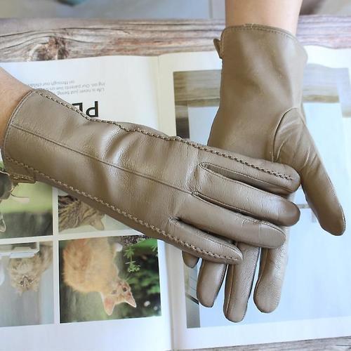 Gants En Cuir Pour Femmes, Couleur Courte En Peau De Mouton Rayée, ... on Productcaster.