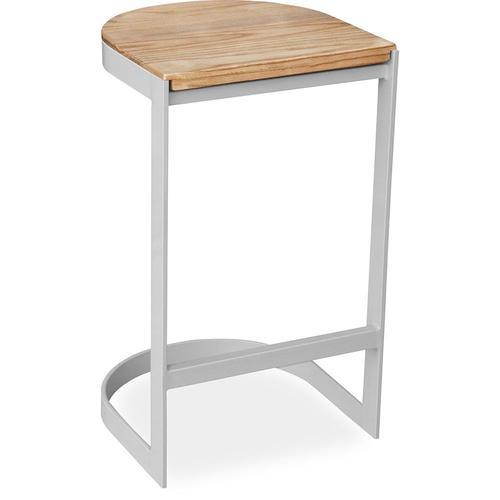 Tabouret Industriel En Métal Et Bois 60cm - Esis Gris Clair on Productcaster.