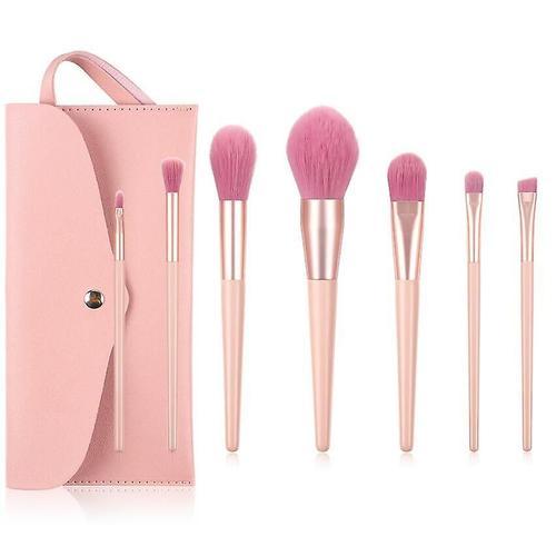 "7 Pcs, Pinceaux De Maquillage Roses, Ensemble" on Productcaster.