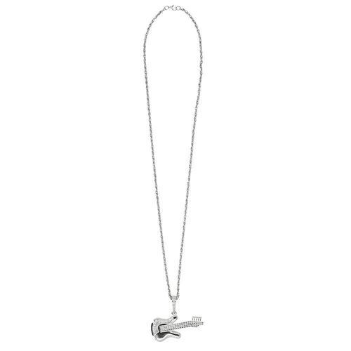 Collier Fantaisie Guitare Rock Star Fer 74cm Argent on Productcaster.