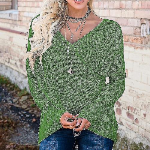 Pull Ouvert Tricoté D'hiver Pour Femme 2xl Vert on Productcaster.