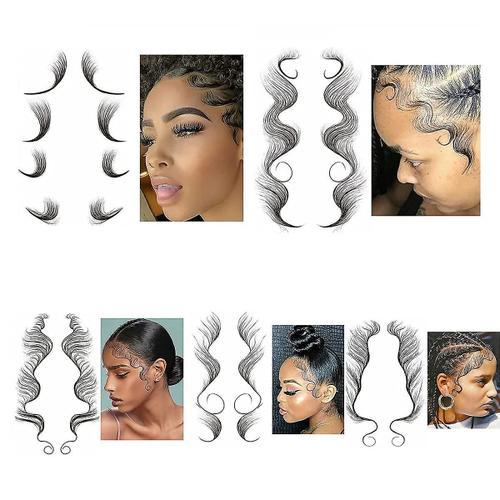 "autocollants de tatouage de ligne de cheveux, boucles temporaires ... on Productcaster.