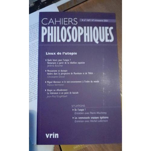 Cahiers Philosophiques 167, Lieux De L'utopie on Productcaster.