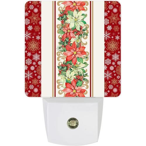 Veilleuse De Xmas Rouge Poinsettia Floral Boatnical Hiver Flocon De... on Productcaster.