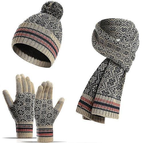 "Bonnet d'hiver, chapeau, gants pour ¿¿cran tactile, ensemble ¿¿cha... on Productcaster.