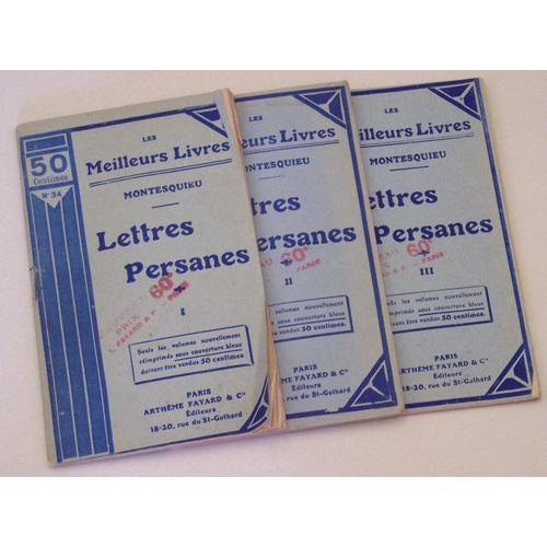 Lettres Persanes - Les Meilleurs Livres N°34, 35, 36 on Productcaster.