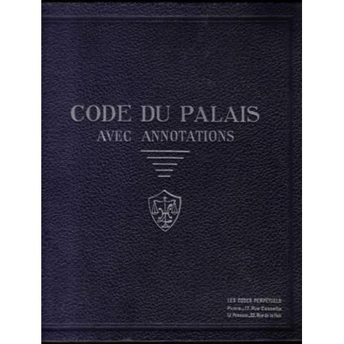 Code Du Palais Avec Annotations En Fonction Des Principales Décisio... on Productcaster.