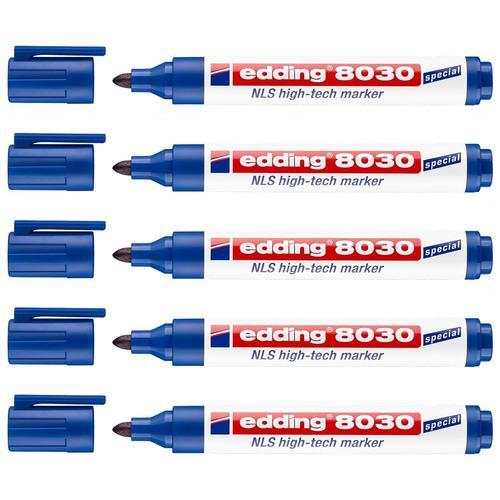 Edding Lot De 5 Marqueurs Nls High-Tech 8030 Peu Corrosif Bleu 1,5-... on Productcaster.