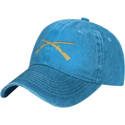 Casquette De Baseball En Denim Avec Insignes D'infanterie De L'armé... on Productcaster.