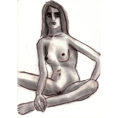 Dessin Erotique Original - Anna Satine - 201214 - Nu Féminin - 20x3... on Productcaster.