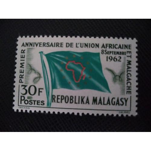 Timbre Madagascar Yt 370 Premier Anniversaire De L'union Africaine.... on Productcaster.