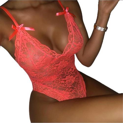 Femmes Une Pièce Lingerie Dentelle Body V Profond Teddy Mini Babydo... on Productcaster.