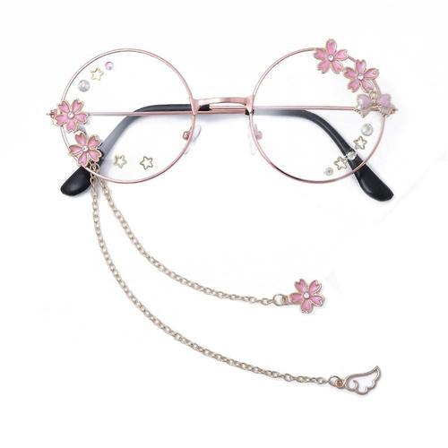 Kawaii lunettes avec chaîne Sakura étoile aile décor Lolita Cosplay... on Productcaster.