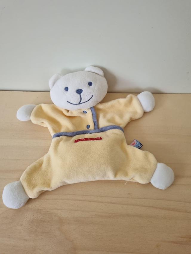 Doudou Ours Blanc Jaune Sucre D'orge on Productcaster.