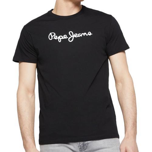 T-Shirt Noir Homme Pepe Jeans Eggo N on Productcaster.