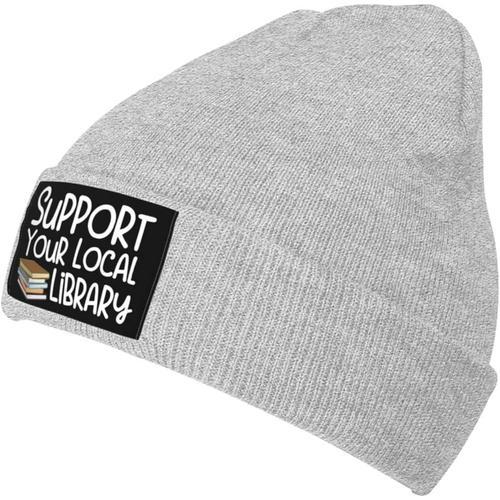 Soutenez Votre Bibliothèque Locale Bonnet En Tricot Unisexe Bonnet ... on Productcaster.