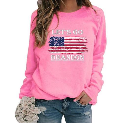 Femmes décontracté Let's Go Brandon motif imprimé pull sweat col ro... on Productcaster.