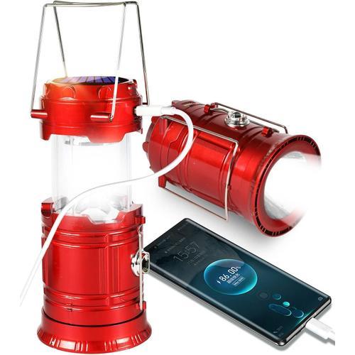 Red-1 Piece Solar Camping Light Rechargeable Battery Led Light With... on Productcaster.