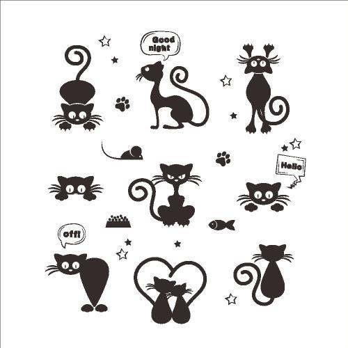 Mignon Chat Amovible Stickers Muraux Stickers Salon Accueil enfants... on Productcaster.