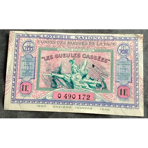 Ticket De Loterie Nationale Les Gueules Cassées on Productcaster.