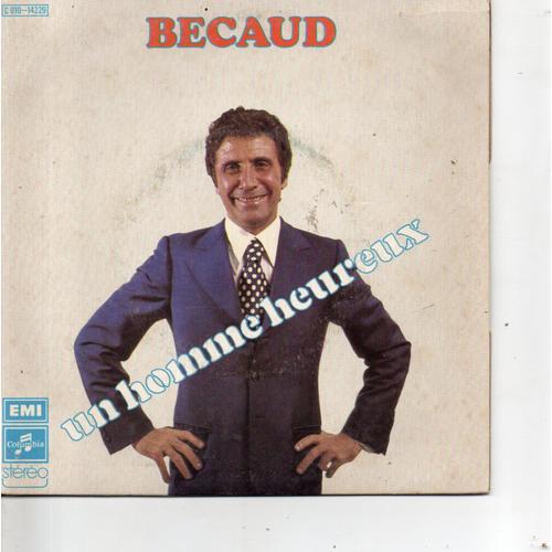 Gilbert Bécaud "Un Homme Heureux" Vinyle 45 T 17 Cm - Single - Colu... on Productcaster.