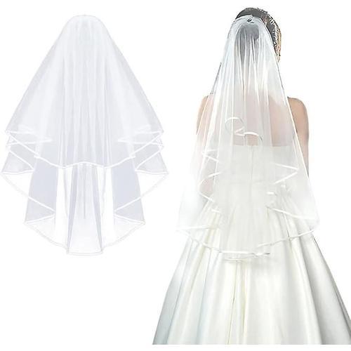 " Voile de mari¿¿e en Tulle pour femmes, voile court, bord de ruban... on Productcaster.