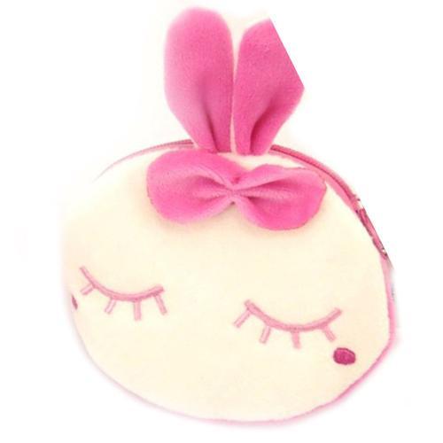 PROMOTION ! Porte-monnaie peluche 'Lapin' rose blanc - 11 cm on Productcaster.