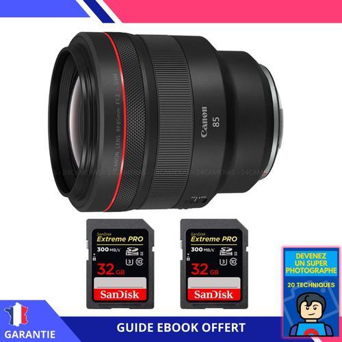 Canon RF 85mm f/1,2L USM + 2 SanDisk 32GB UHS-II 300 MB/s + Ebook '... on Productcaster.