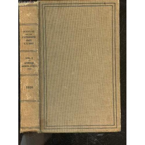 Manual For The Quartermaster Corps United States Army 1916 (In Two ... on Productcaster.