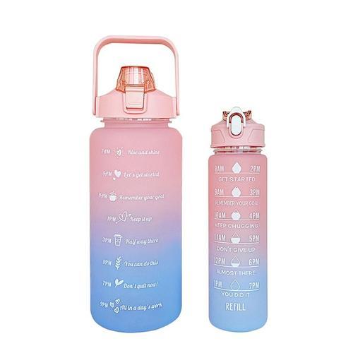 2000ml-900ml-280ml - 2pcs - Bouteille D'eau De Sport Avec Paille Po... on Productcaster.