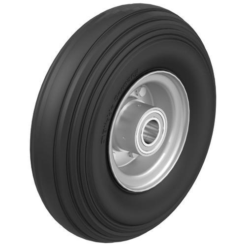 Wheel 250x85mm with solid rubber tyre,pressed steel rim 25mm bore b... on Productcaster.