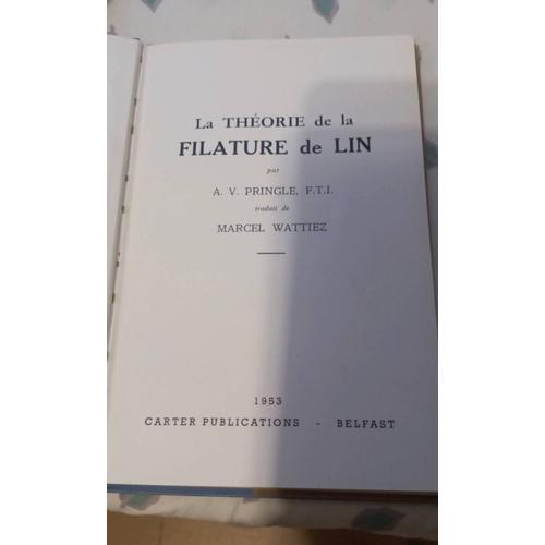 La Théorie De La Filature Du Lin on Productcaster.