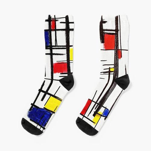 Chaussettes Taille Unique Mondrian Minimaliste De Stijl Modern Art ... on Productcaster.