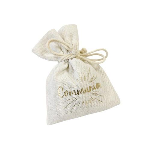 4 SACHETS TOILE JUTE COMMUNION DORÉ on Productcaster.