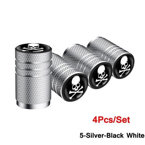 5 Silver-Noir Blanc - Capuchons De Valve De Pneu De Voiture, 4 Pièc... on Productcaster.