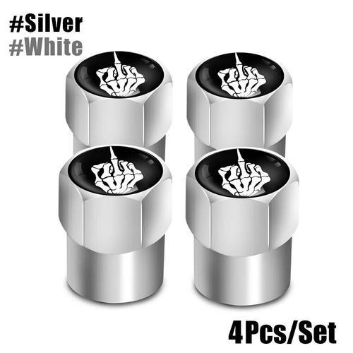 Tc- Silver 3 - Ensemble De 4 Bouchons De Valve Avec Logo Tête De Mo... on Productcaster.