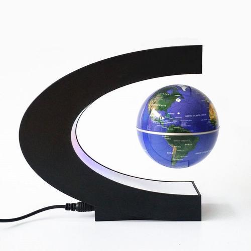 C-shape blue maglev globe o-shape rond lumineux LED pendule prÃ sen... on Productcaster.