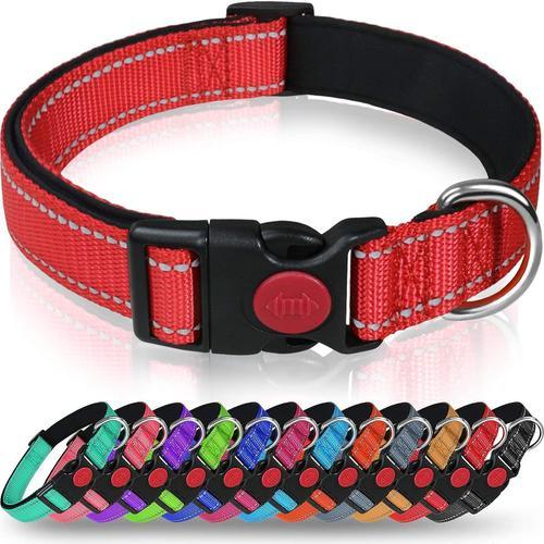 4 Piã¿Ces Rouge Rã Glable Rã Flã Chissant Sangle De Nylon Collier D... on Productcaster.