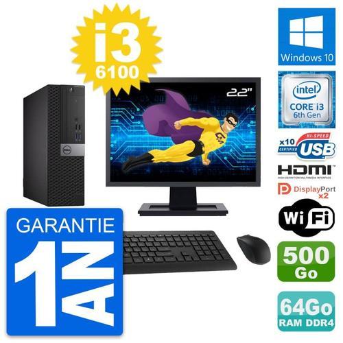 PC Dell 5050 SFF Ecran 22" i3-6100 RAM 64Go Disque 500Go HDMI Windo... on Productcaster.