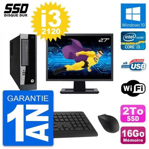 PC HP Pro 3300 SFF Ecran 27" Intel Core i3-2120 RAM 16Go SSD 2To Wi... on Productcaster.