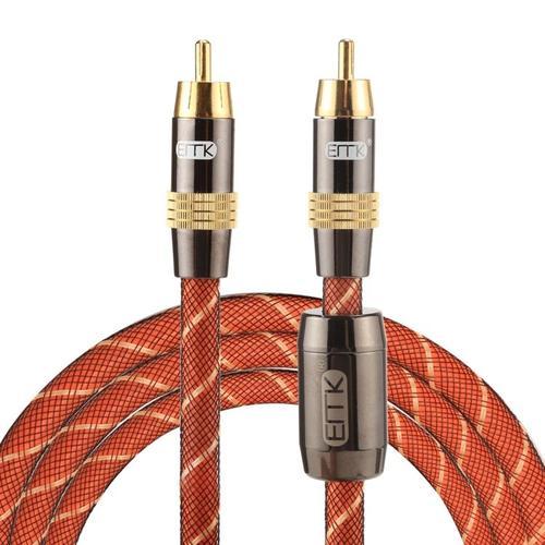 EMK TZ / A 1.5m OD8.0mm Plaqué Or Tête Métallique RCA à RCA Fiche C... on Productcaster.