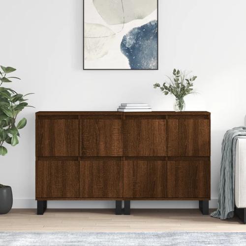 Buffets 2 Pcs Chêne Marron Bois D'ingénierie on Productcaster.