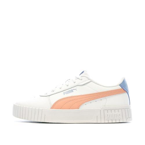 Baskets Blanches/Corail Femme Puma Carina 2.0 - 37 on Productcaster.